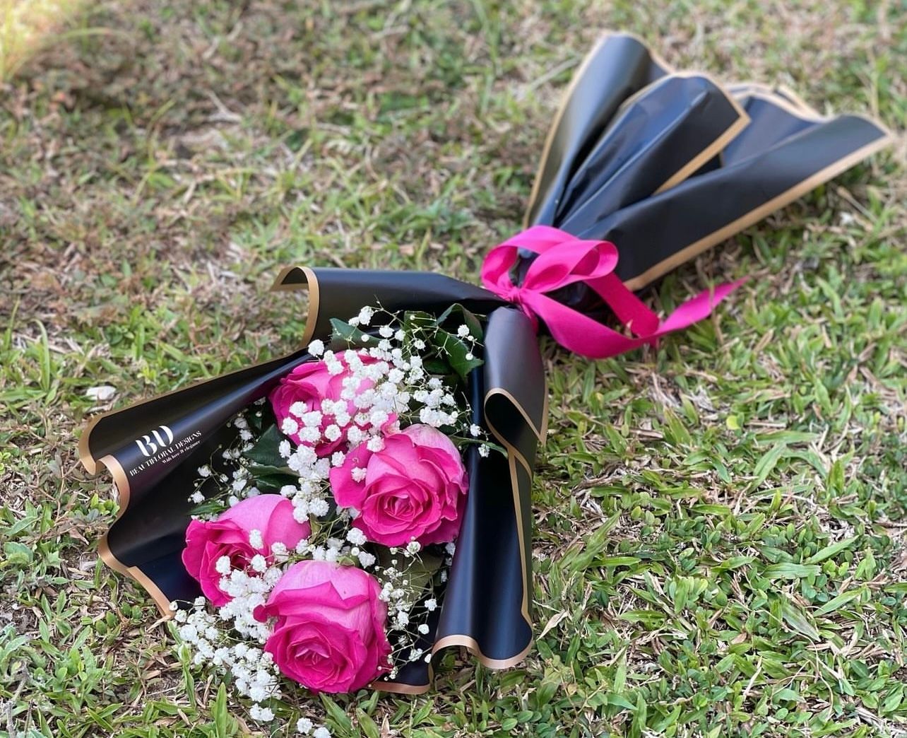 4 rose pink lux bouquet
