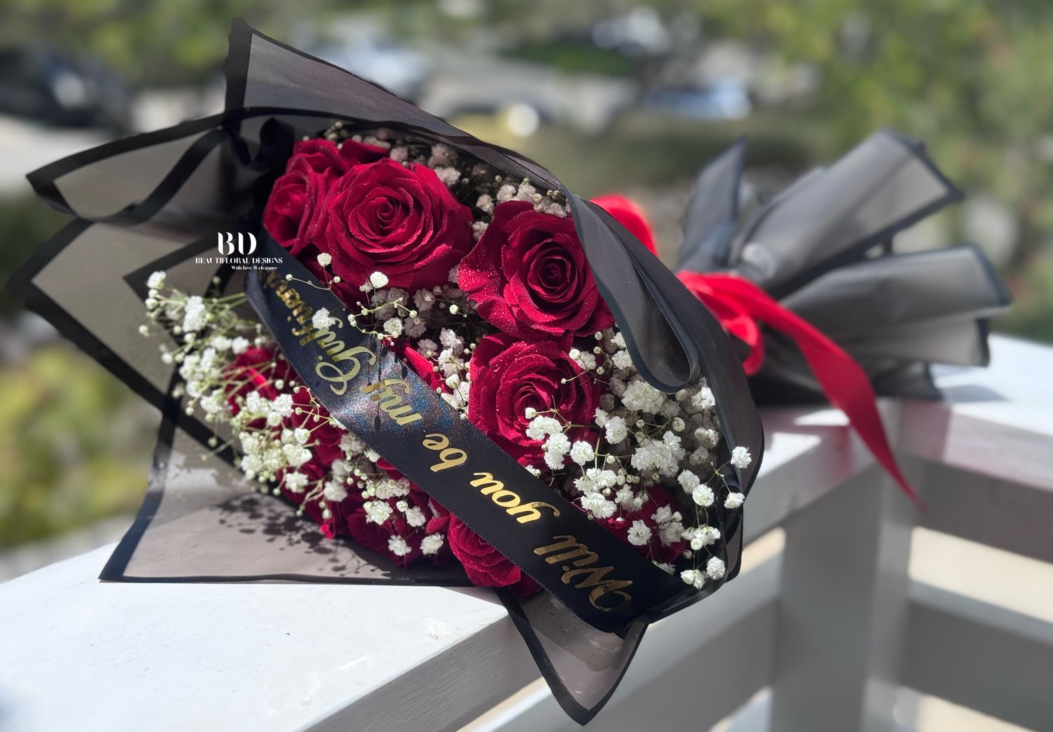 Girlfriend proposal rose bouquet
