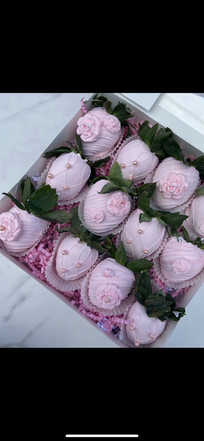 Pink Chocolate Covered Strawberries