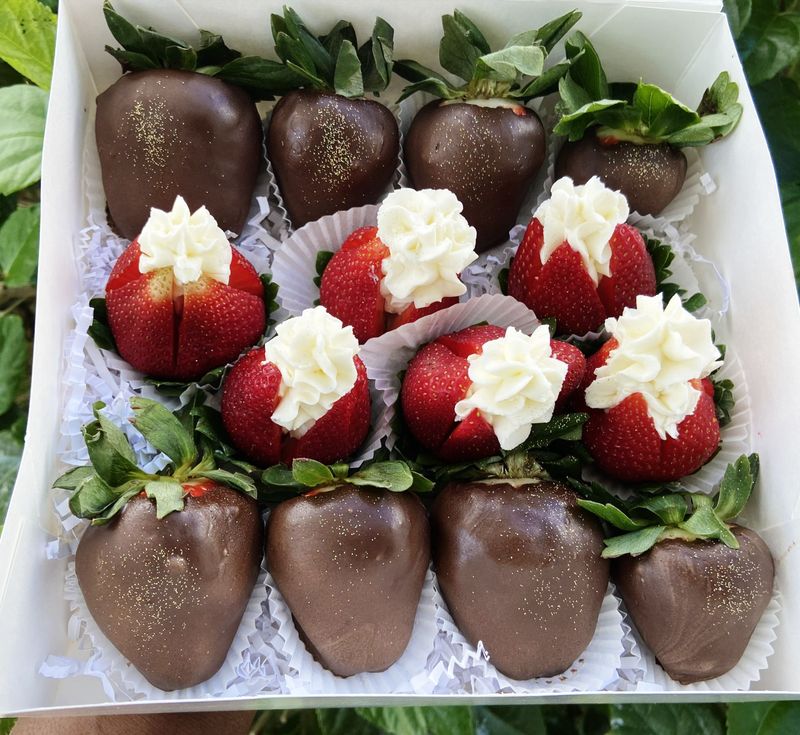 Cream Filled Strawberries &amp; Chocolate