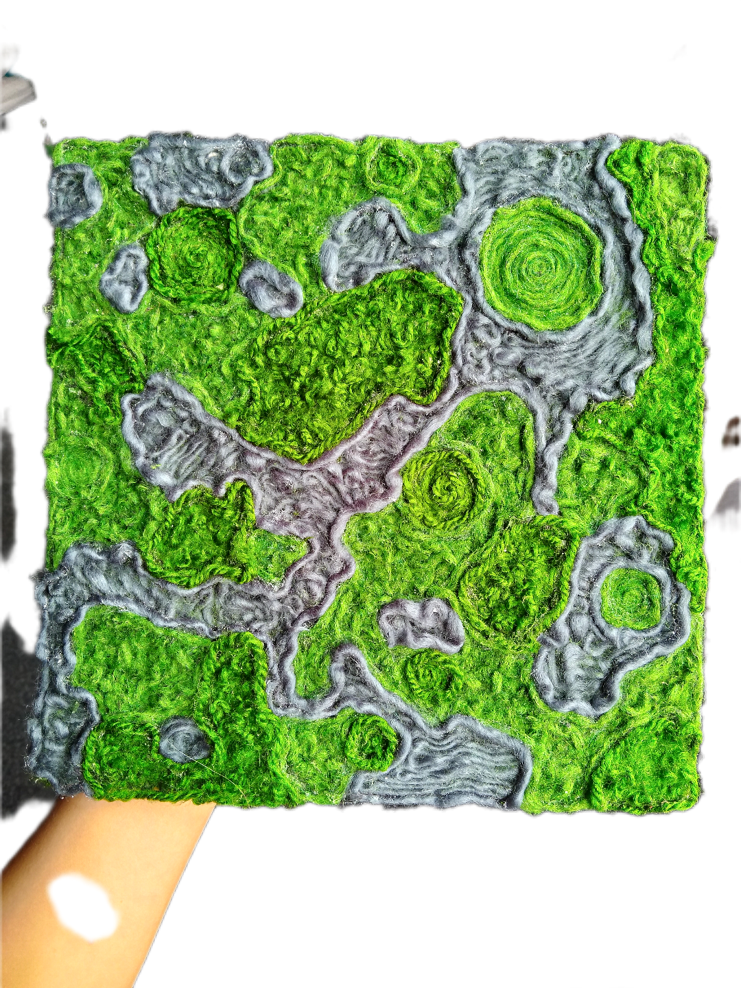 Reality is not what it seems - 7, 25x25 cm, fabric on canvas