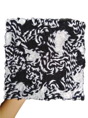Reality is not what it seems - 8, 25x25 cm, fabric on canvas