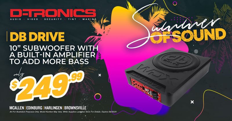 DB DRIVE - 10" SUBWOOFER WITH A BUILT-IN AMPLIFIER TO ADD MORE BASS