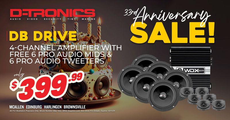 DB DRIVE - 4-CHANNEL AMPLIFIER WITH FREE 6 PRO AUDIO MIDS AND 6 PRO AUDIO TWEETERS