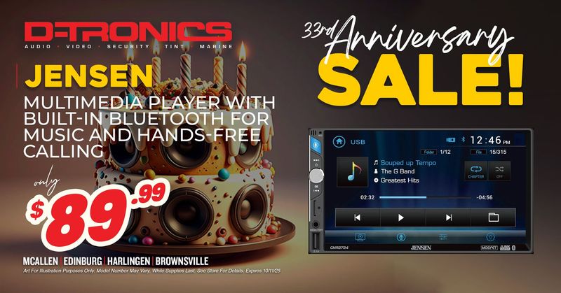 JENSEN - MULTIMEDIA PLAYER WITH BUILT IN BLUETOOTH FOR MUSIC AND HANDS-FREE CALLING