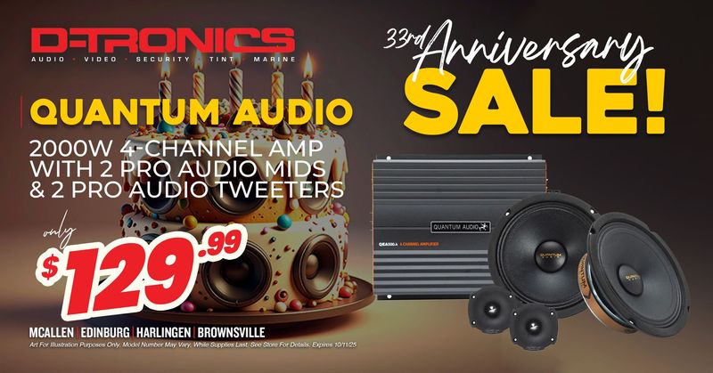 QUANTUM AUDIO - 2000W 4-CHANNEL AMP WITH 2 PRO AUDIO MIDS AND 2 PRO AUDIO TWEETERS
