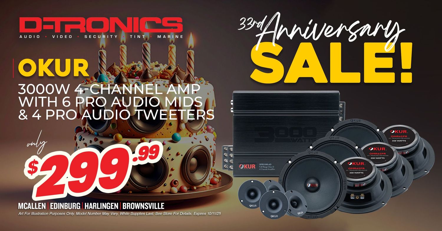 OKUR - 3000W 4-CHANNEL AMP WITH 6 PRO AUDIO MIDS AND 4 PRO AUDIO TWEETERS