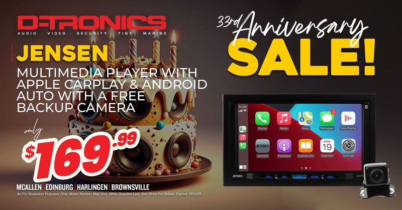 JENSEN - MULTIMEDIA PLAYER WITH APPLE CARPLAY AND ANDROID AUTO WITH A FREE BACKUP CAMERA