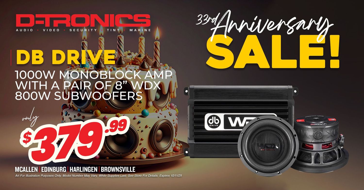 DB DRIVE - 1000W MONOBLOCK AMP WITH A PAIR OF 8" WDX 800W SUBWOOFERS