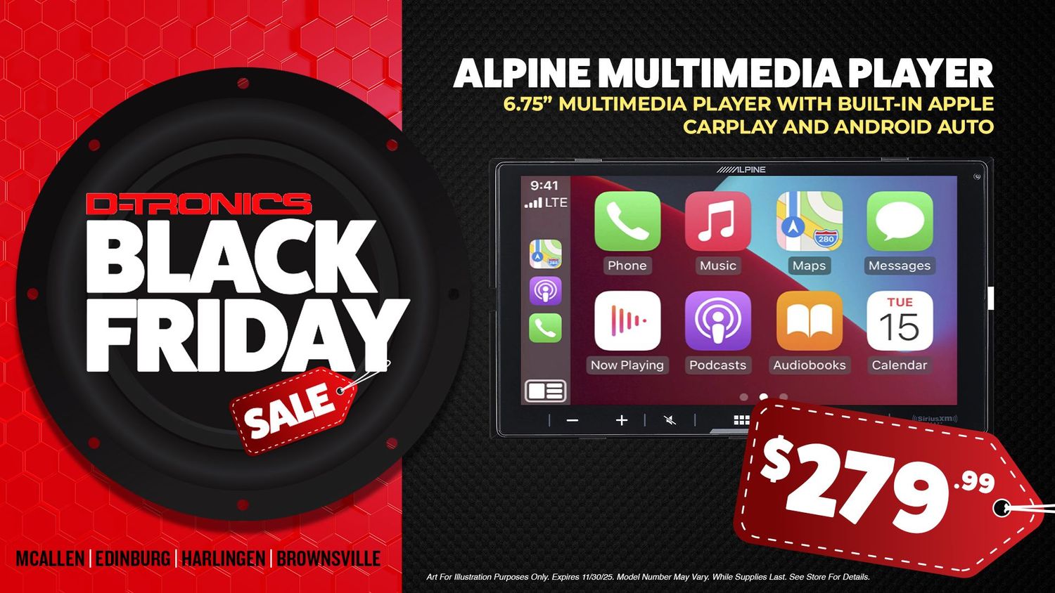 ALPINE MULTIMEDIA PLAYER - 6.75" MULTIMEDIA PLAYER WITH BUILT-IN APPLE CARPLAY AND ANDROID AUTO