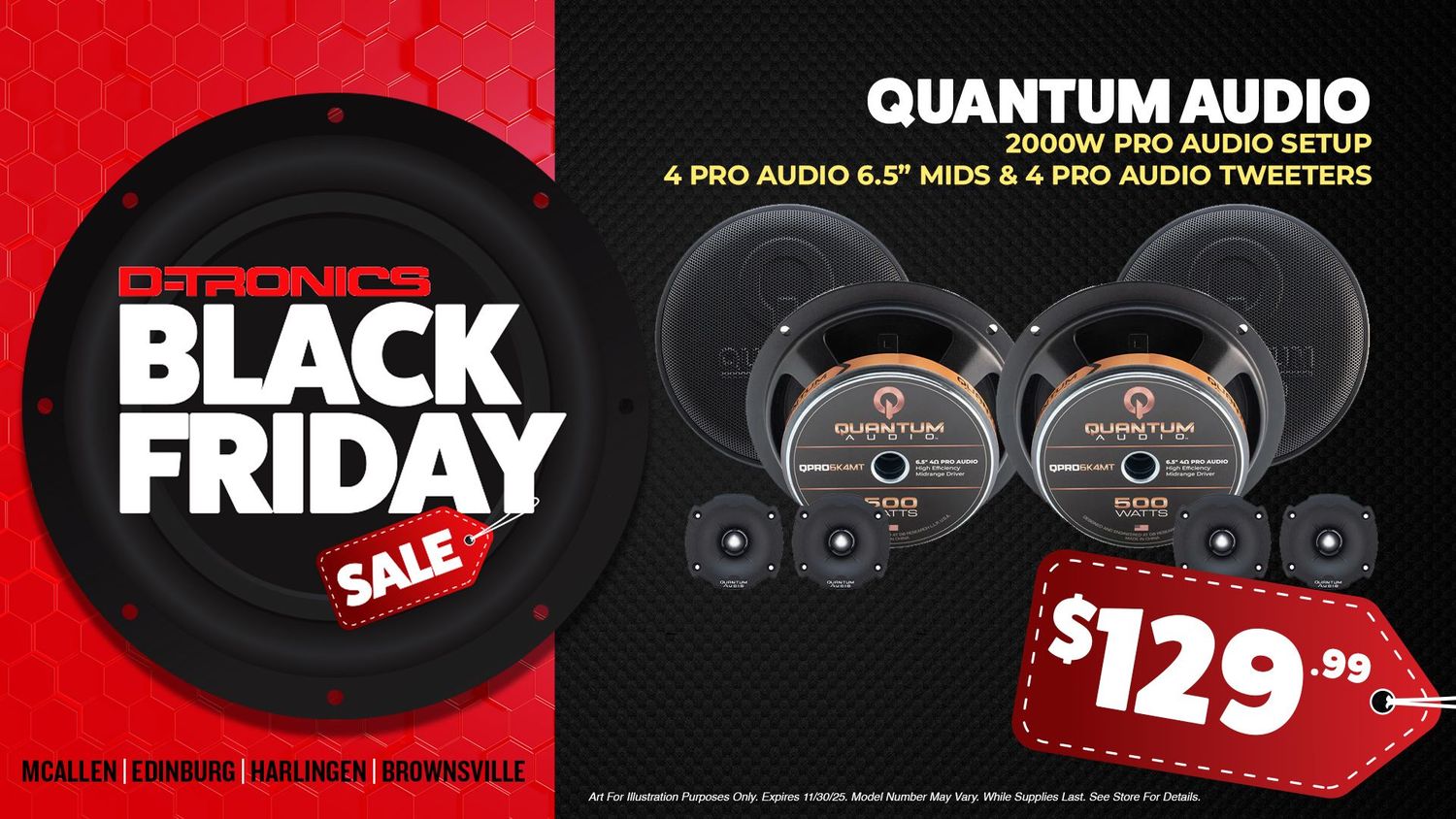 QUANTUM AUDIO - 2000W PRO AUDIO SETUP - 4 PRO AUDIO MIDS AND 4 PRO AUDIO TWEETERS