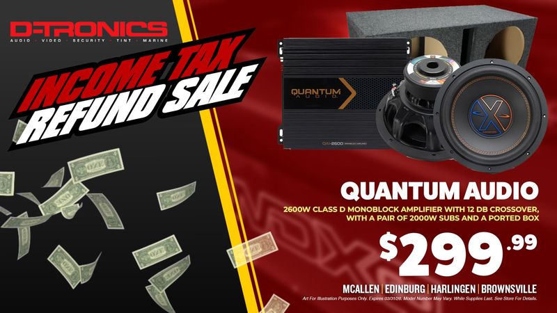 QUANTUM AUDIO - 2600W CLASS D MONOBLOCK AMPLIFIER WITH 12 DB CROSSOVER WITH A PAIR OF 2000W SUBS AND A PORTED BOX