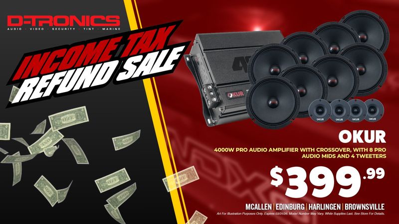 OKUR - 4000W PRO AUDIO AMPLIFIER WITH CROSSOVER, WITH 8 PRO AUDIO MIDS AND 4 TWEETERS