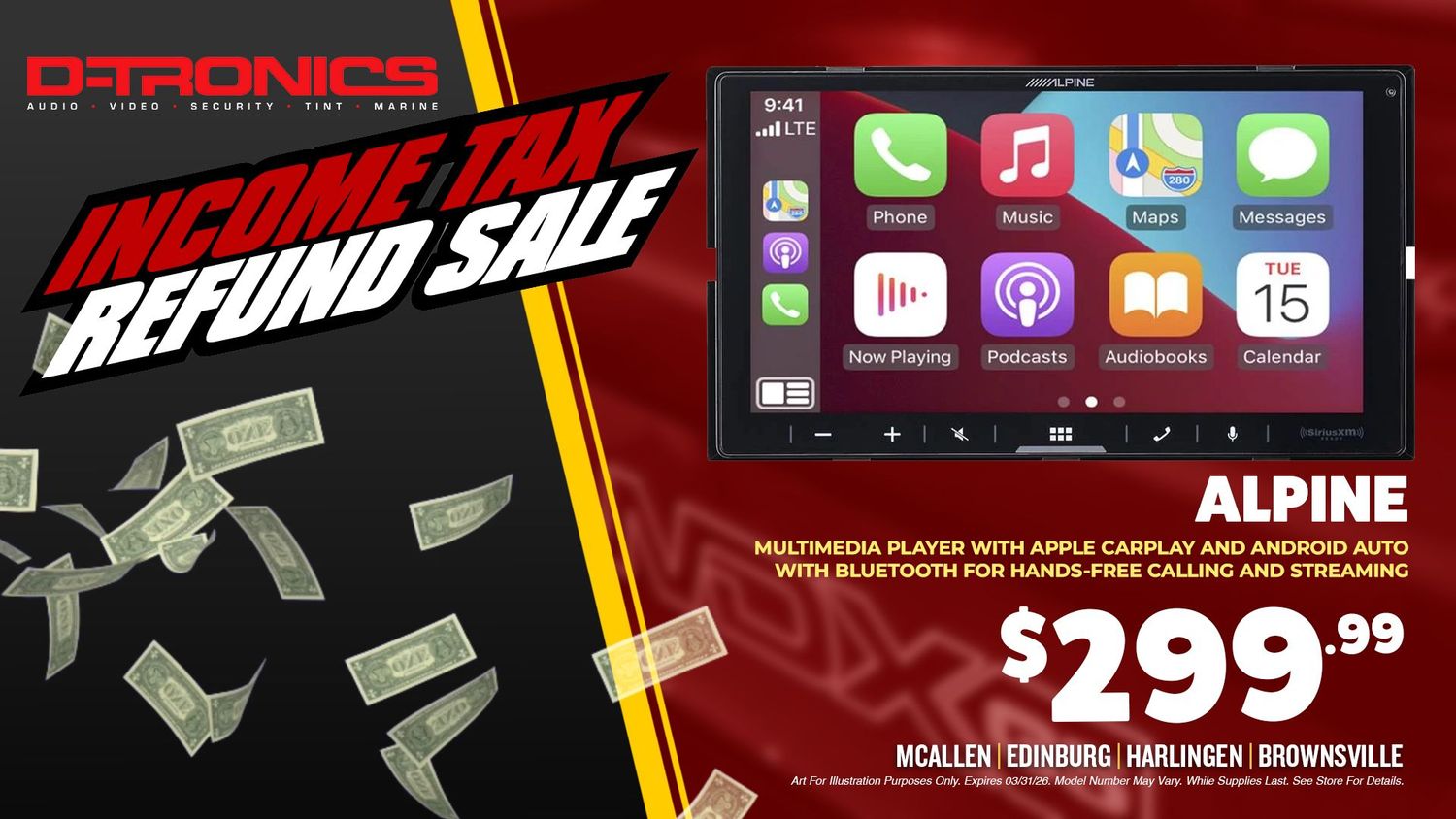 ALPINE - MULTIMEDIA PLAYER WITH APPLE CARPLAY AND ANDROID AUTO WITH BLUETOOTH FOR HANDS-FREE CALLING AND STREAMING