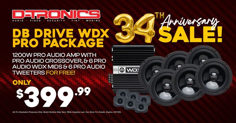 DB DRIVE WDX PRO PACKAGE - 1200W PRO AUDIO AMP WITH PRO AUDIO CROSSOVER, AND 6 PRO AUDIO WDX MIDS AND 6 PRO AUDIO TWEETERS FOR FREE