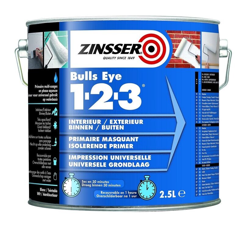 Zinsser Bulls Eye 1-2-3 wit