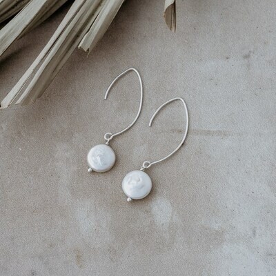Glee Lydia Earring Silver White Pearl