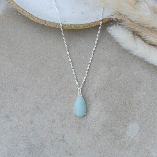Glee Marmee Necklace Silver Amazonite