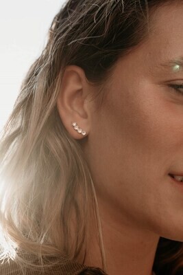 Glee Retrograde Studs Silver