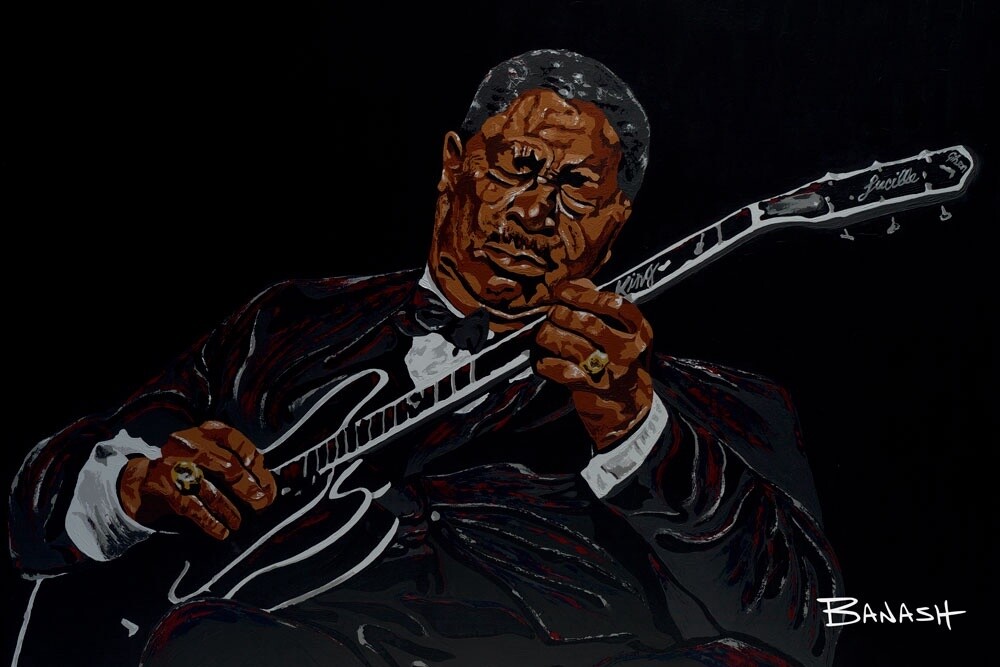 ELECTRIC BLUES NO. 2 | LOOSE PRINT | ACRYLIC PAINTING | 3:4 RATIO, Size: 6x8