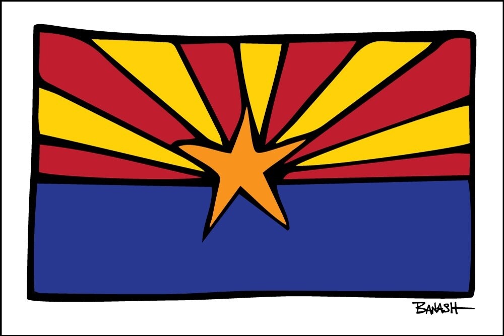 ARIZONA FLAG . DESTINATIONS SERIES | CANVAS | ILLUSTRATION | 2:3 RATIO, Size: 12x18, STYLE: SIMPLE