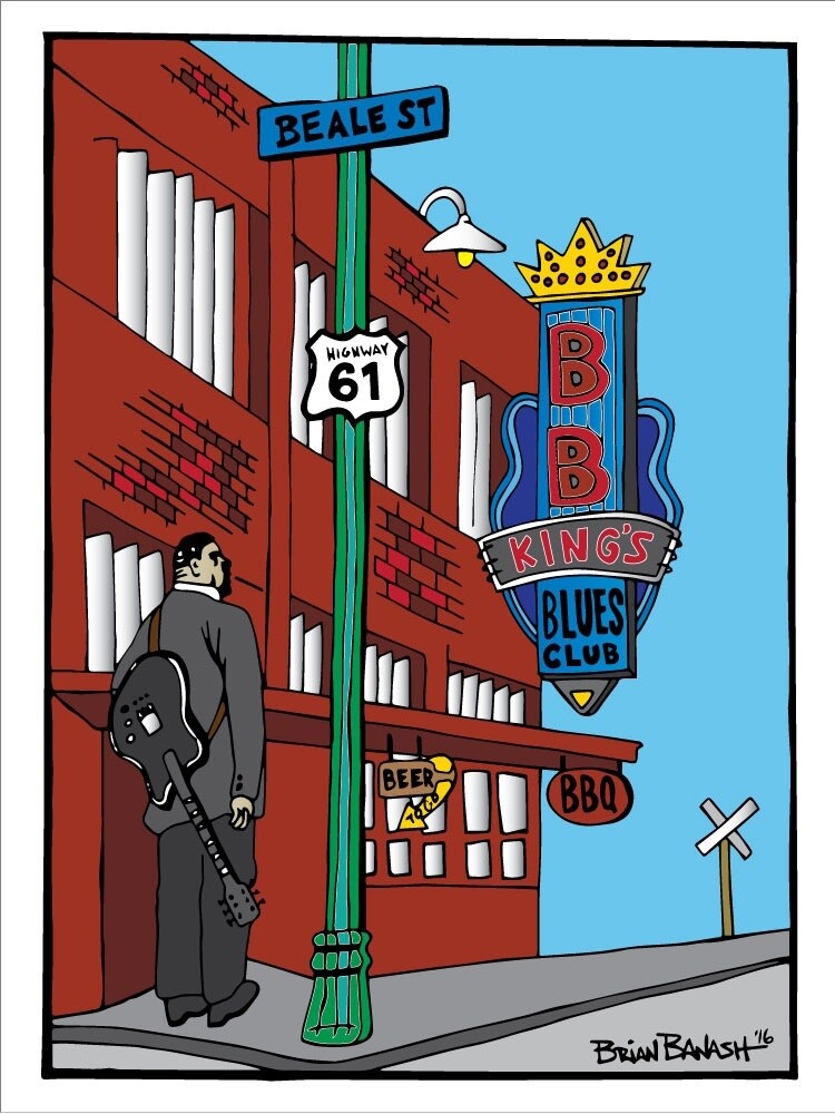 BB KING'S BEALE STREET | CANVAS | ILLUSTRATION | ELECTRIC BLUES | 3:4 RATIO