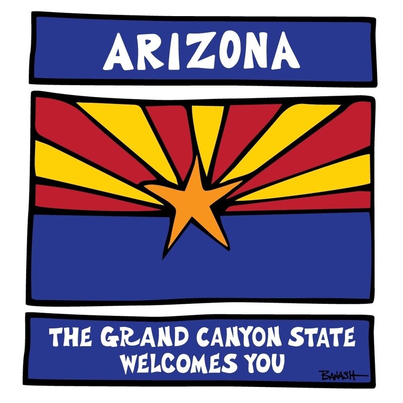 ARIZONA STATE BORDER SIGN | LOOSE PRINT | ILLUSTRATION | 1:1 RATIO