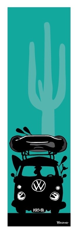 RAFT BUS GRILL . CACTUS . SEAFOAM | LOOSE PRINT | ILLUSTRATION | 1:3 RATIO