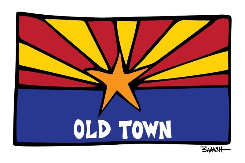ARIZONA FLAG . OLD TOWN | LOOSE PRINT | ILLUSTRATION | 2:3 RATIO