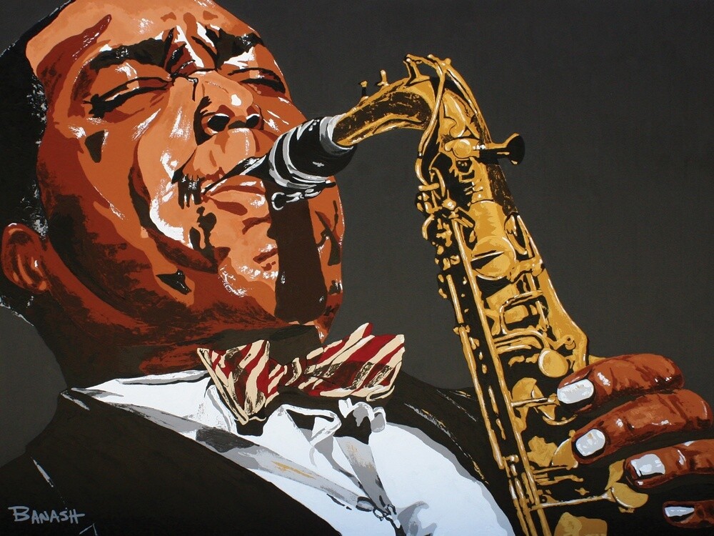 JAZZ NO. 9 | SIGNED MATTED PRINT | ACRYLIC PAINTING | 3:4 RATIO