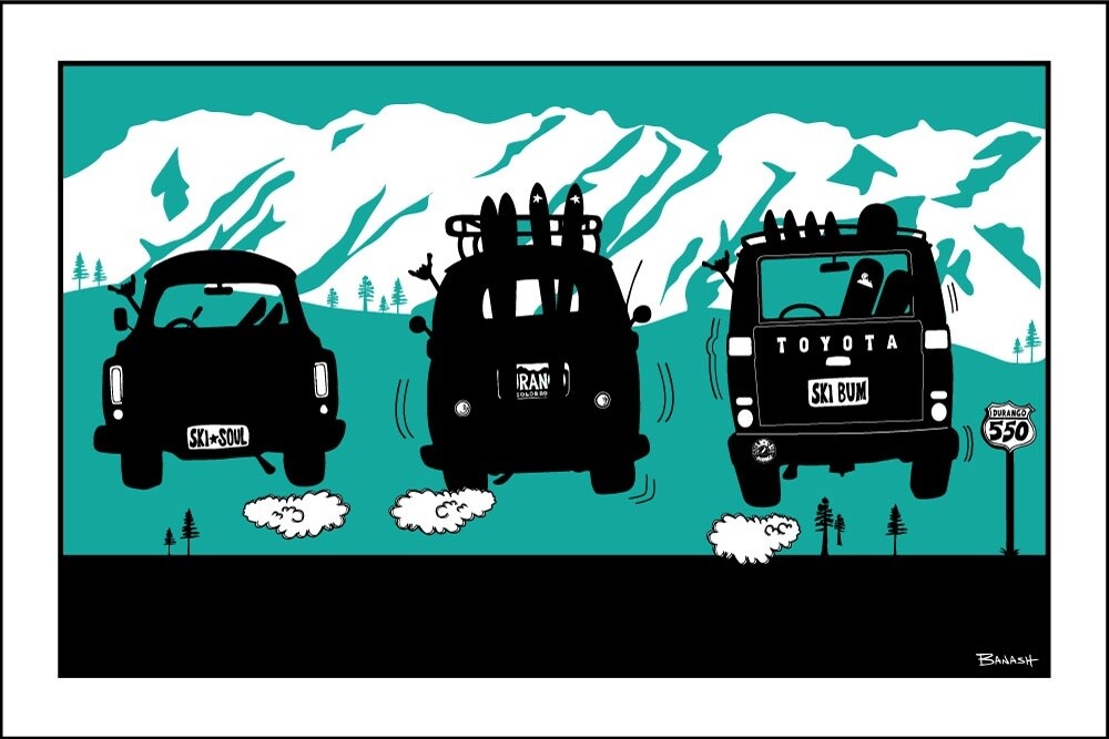 OPENING DAY . SKI . DURANGO 550 . LAND CRUISER . SEAFOAM | LOOSE PRINT | ILLUSTRATION | LIFESTYLE | 2:3 RATIO