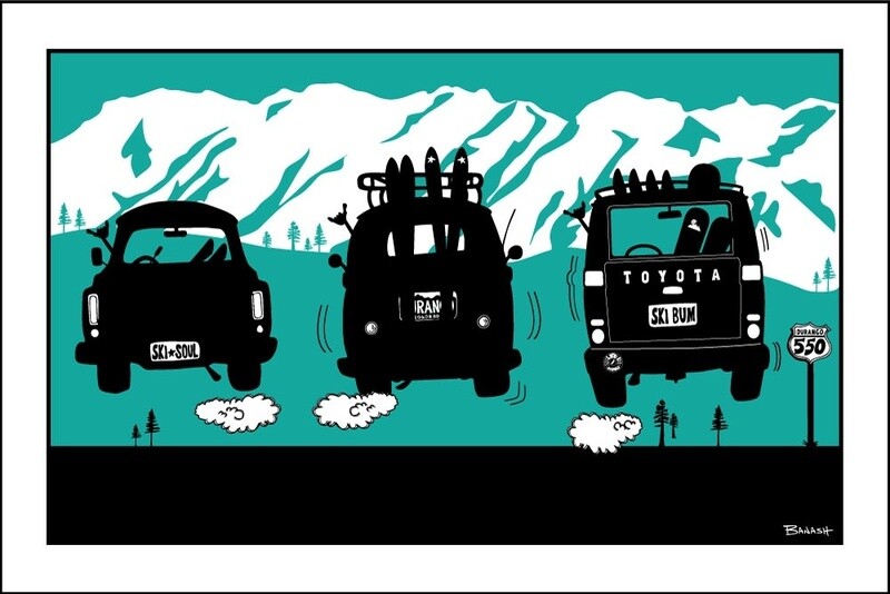 OPENING DAY . SKI . DURANGO 550 . LAND CRUISER . SEAFOAM | LOOSE PRINT | ILLUSTRATION | LIFESTYLE | 2:3 RATIO