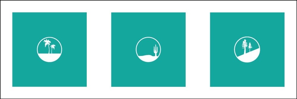 PALMS SAND . DUNE CACTUS . PINE SLOPE . SEAFOAM | LOOSE PRINT | ILLUSTRATION | 1:3 RATIO