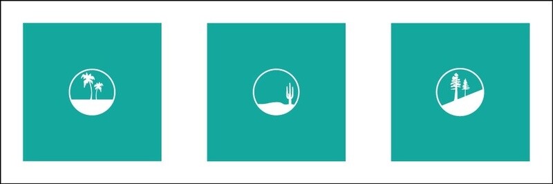 PALMS SAND . DUNE CACTUS . PINE SLOPE . SEAFOAM | LOOSE PRINT | ILLUSTRATION | 1:3 RATIO