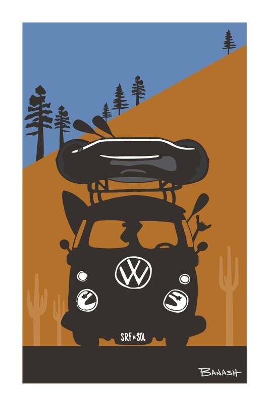 RAFT BUS GRILL . DESERT SLOPE . DESTINATION SERIES | LOOSE PRINT | ILLUSTRATION | 2:3 RATIO