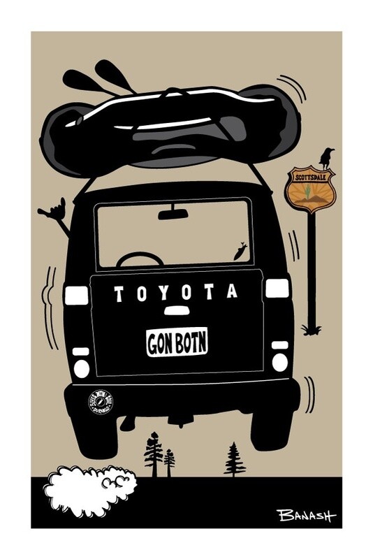 RAFT .  LAND CRUISER . TAIL AIR . SCOTTSDALE SIGN | LOOSE PRINT | ILLUSTRATION | LIFESTYLE | 2:3 RATIO