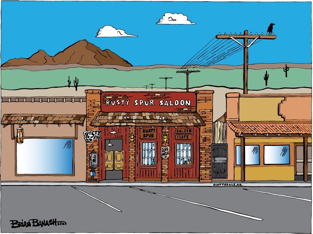 RUSTY SPUR SALOON | CANVAS | ILLUSTRATION | 3:4 RATIO