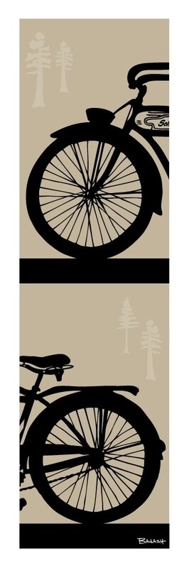 SCHWINN AUTOCYCLE . STACKED . PINES | LOOSE PRINT | ILLUSTRATION | 1:3 RATIO