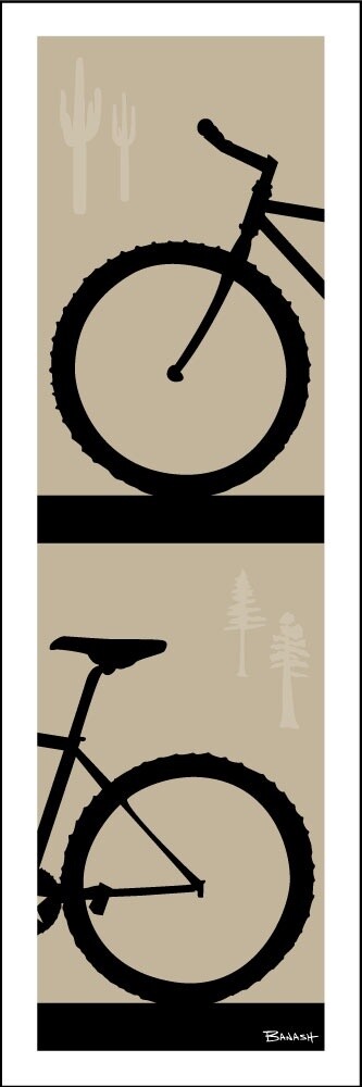 MOUNTAIN BIKE . FRONT END . TAIL . PINES & PALMS | LOOSE PRINT | ILLUSTRATION | 1:3 RATIO
