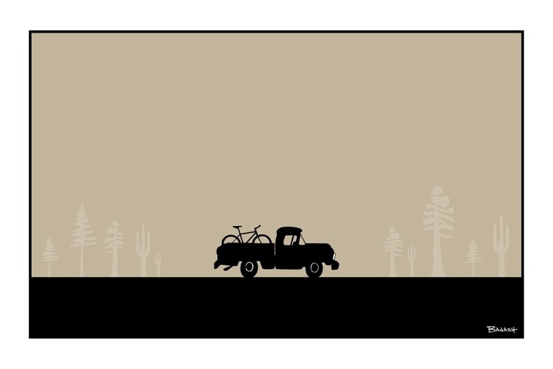 PICKUP . MOUNTAIN BIKE . CACTUS &amp; PINE . SERIES | LOOSE PRINT | ILLUSTRATION | 2:3 RATIO