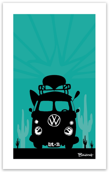 CANOE BUS GRILL . SEAFOAM | RECTANGULAR STICKER
