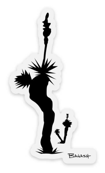 YUCCA CACTUS | CLEAR DIE CUT STICKER, Size: CLEAR 3x2