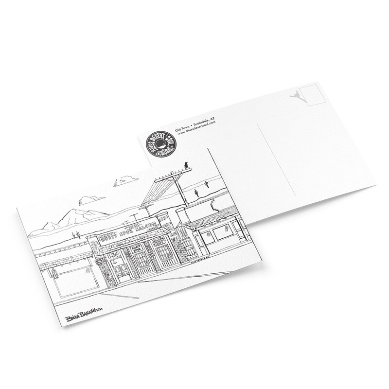 RUSTY SPUR SALOON . B&amp;W | 6&quot; x 9&quot; POSTCARD