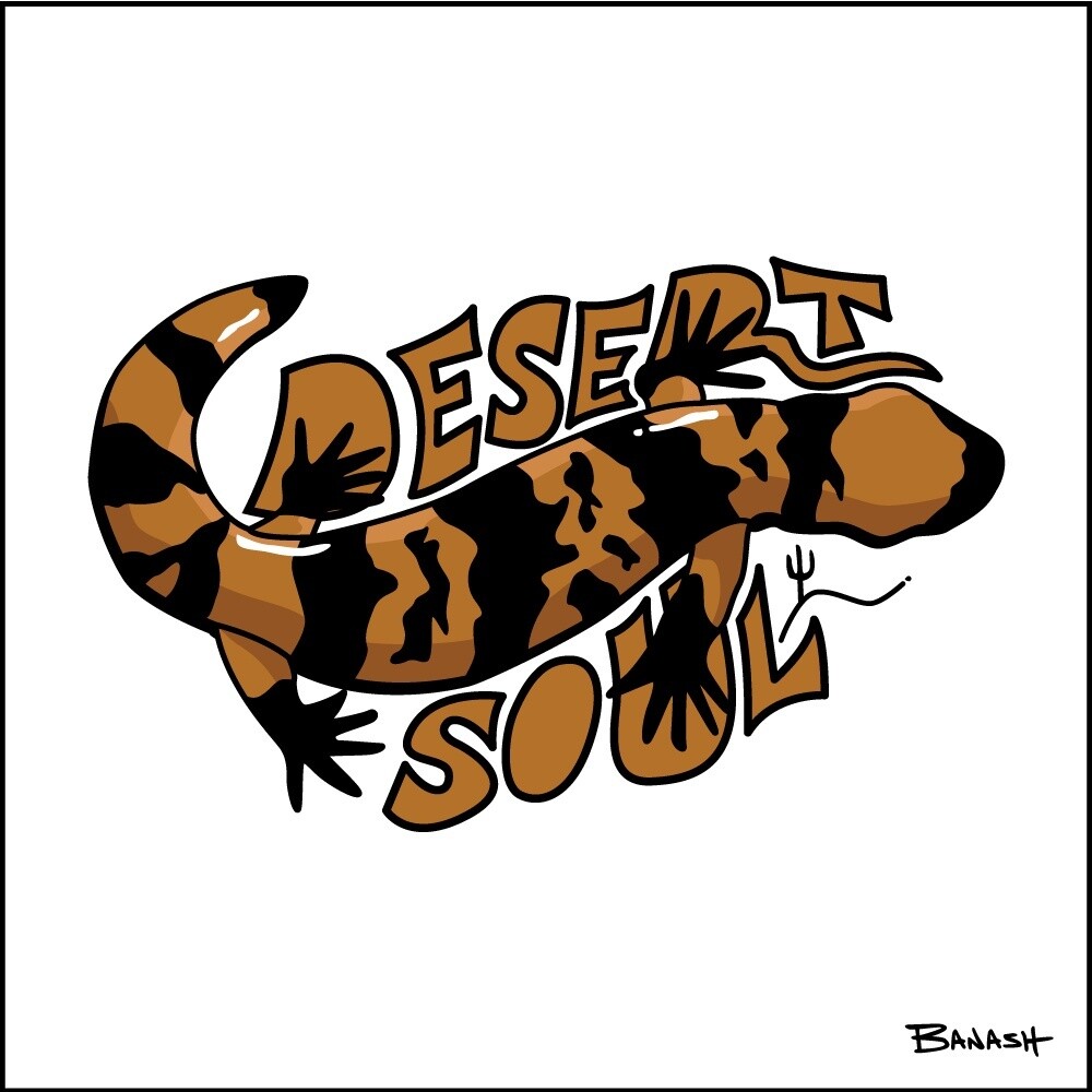 DESERT SOUL GILA MONSTER | CANVAS | ILLUSTRATION | 1:1 RATIO, Size: 12x12