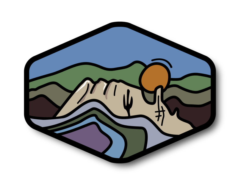 ARIZONA DESERT LINES SCENE | HEXAGON PATCH