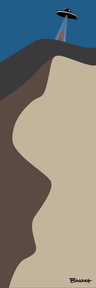 DESERT DUNES . UFO SASQUATCH | CANVAS | ILLUSTRATION | 1:3 RATIO