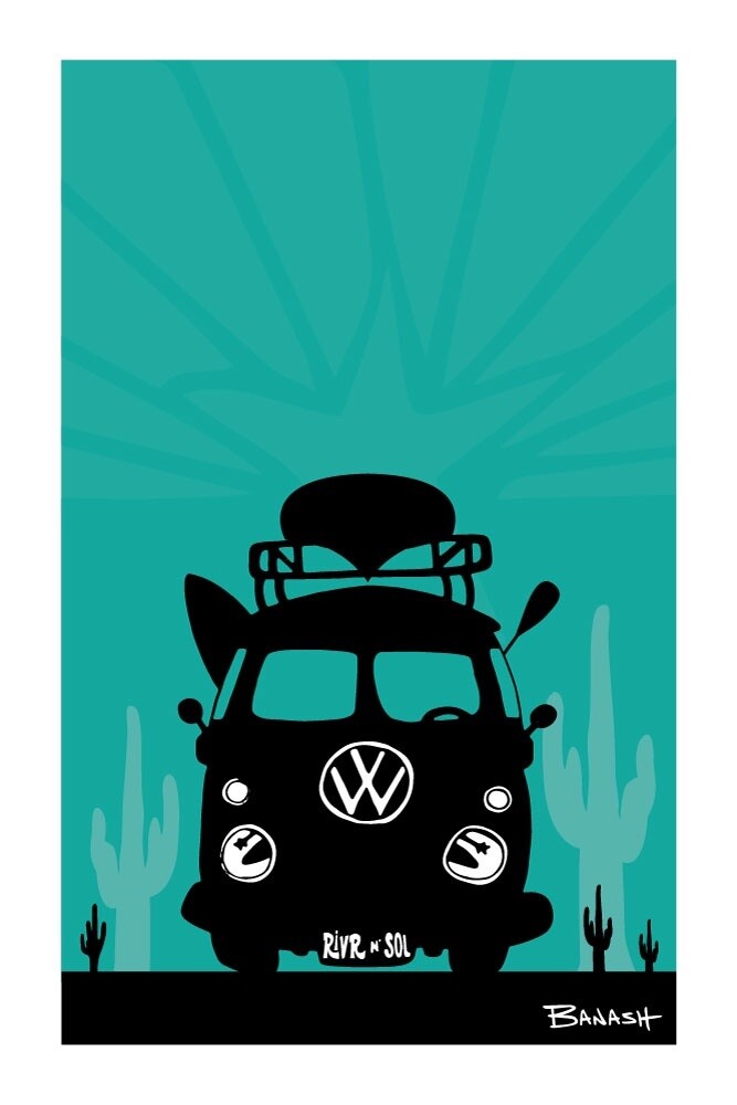 ARIZONA FADE FLAG . CANOE BUS GRILL . SEAFOAM | CANVAS | ILLUSTRATION | 2:3 RATIO