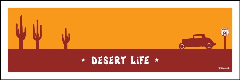 DESERT LIFE . FORD HOT ROD | CANVAS | ILLUSTRATION | 1:3 RATIO