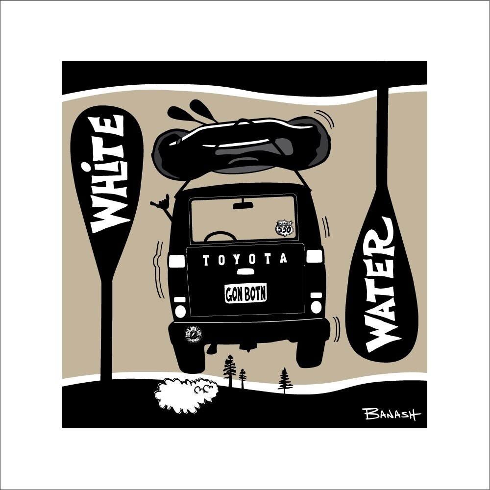 RAFT . LAND CRUISER . TAIL AIR . WHITE WATER | CANVAS | ILLUSTRATION | LIFESTYLE | 1:1 RATIO