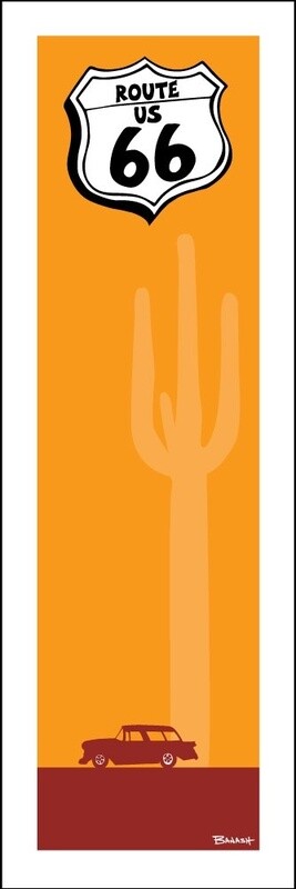 CALIFORNIA ROUTE 66 . RAMBLER . CACTUS . DESTINATION SERIES | LOOSE PRINT | ILLUSTRATION | 1:3 RATIO